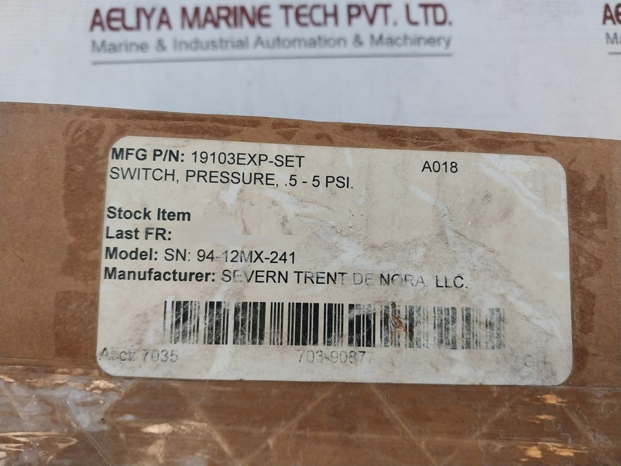 Neo-dyn 142P 142P82Cc6418 Adjustable Pressure Switch 0.5-5 Psi Ip66 057-0771