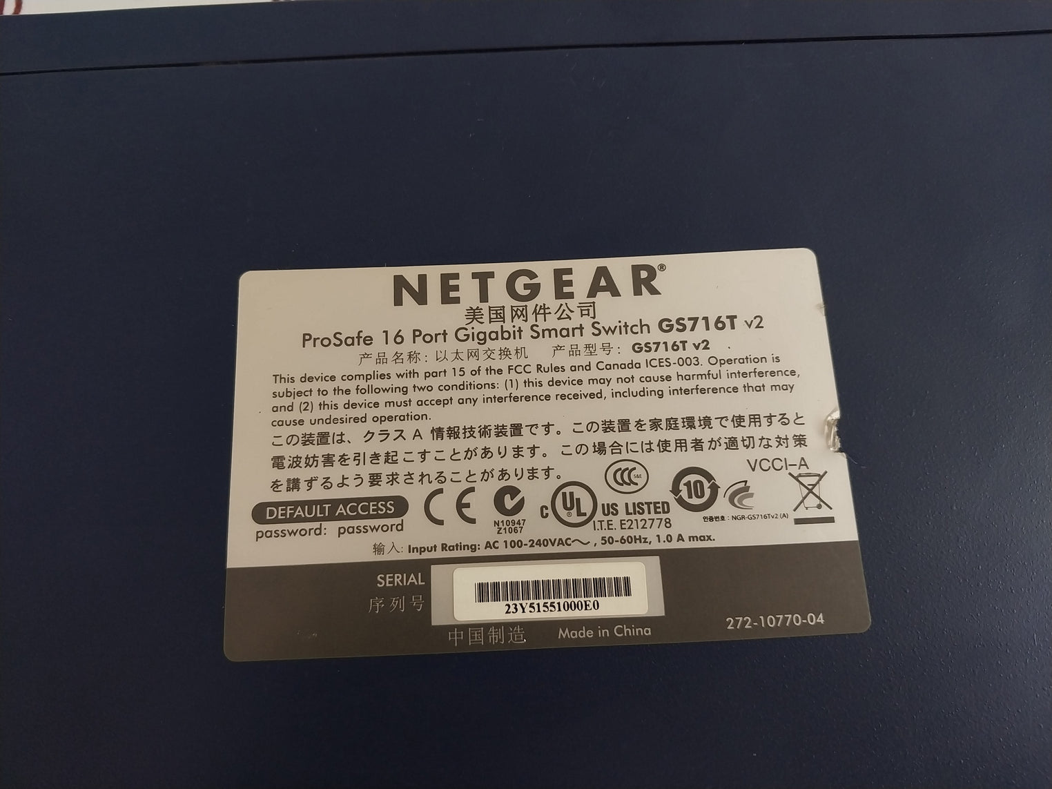 Netgear Gs716T Prosafe 16-port Gigabit Managed Smart Switch