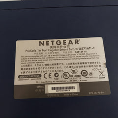 Netgear Gs716T Prosafe 16-port Gigabit Managed Smart Switch