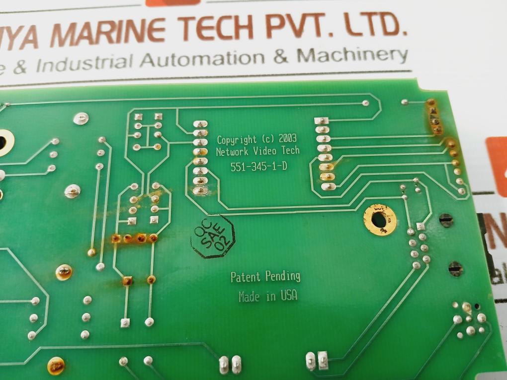 Network Video Tech 551-345-1-d Pc Board
