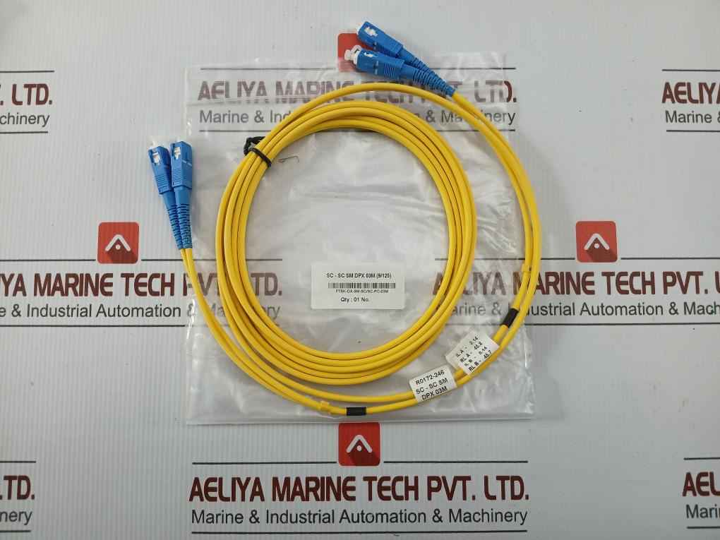 New Condition Fiber Optic Patch Cable Ftek-dx-sm-sc/Sc-pc-03M Duplex Sm Sc-sc P.C. 3M