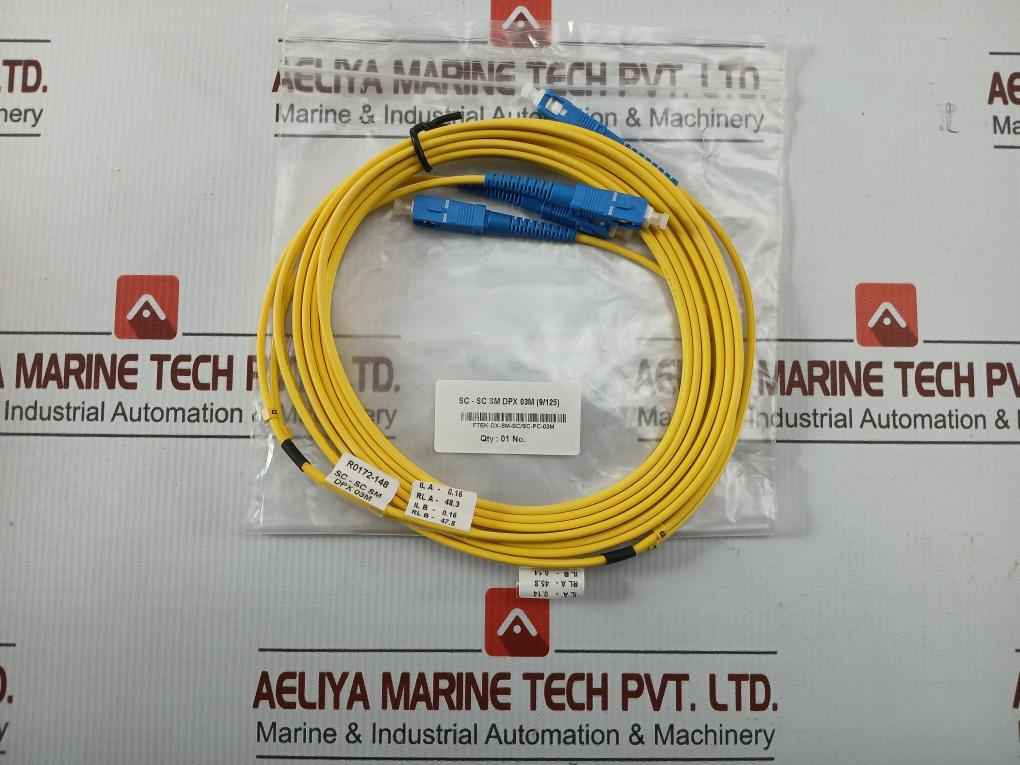 New Condition Fiber Optic Patch Cable Ftek-dx-sm-sc/Sc-pc-03M Duplex Sm Sc-sc P.C. 3M