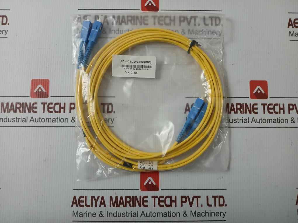 New Condition Fibre Optic Cable Set Ftek-dx-sm-sc/Sc-pc-03M Duplex Sm Sc-sc P.C. 3M