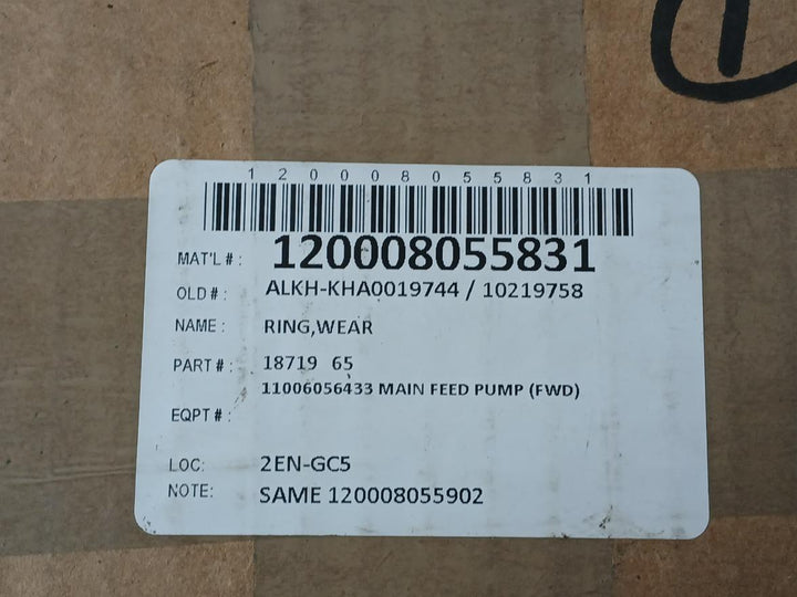 New Condition Wear Ring For Main Feed Pump 18719 65