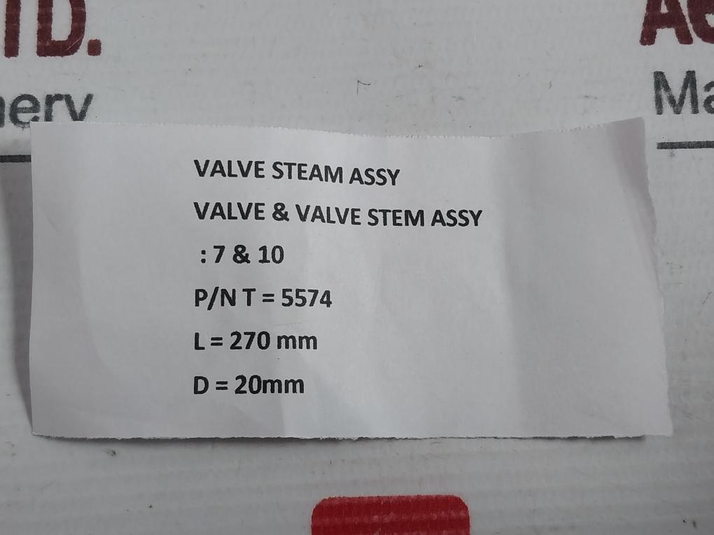 New Valve & Valve Stem Assy L- 270 Mm