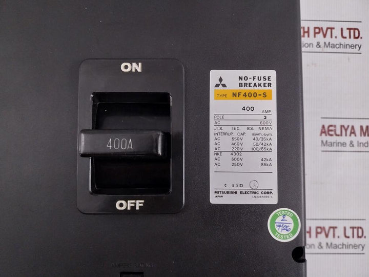 Nf400-s Mitsubishi 3-pole No-fuse Breaker 600 Vac