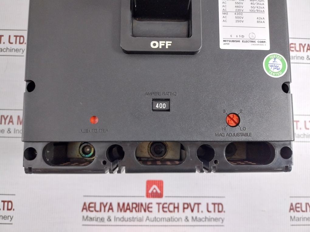 Nf400-s Mitsubishi 3-pole No-fuse Breaker 600 Vac