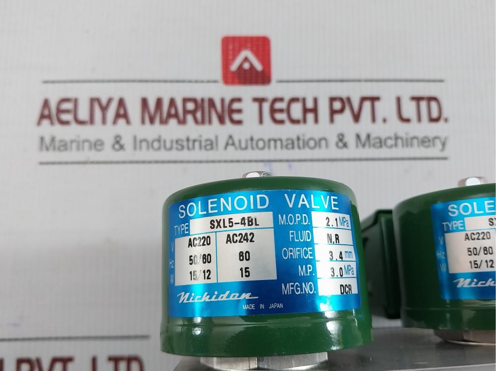 Sxl5-4Bl Nichiden Ac220V 50/60Hz Solenoid Valve