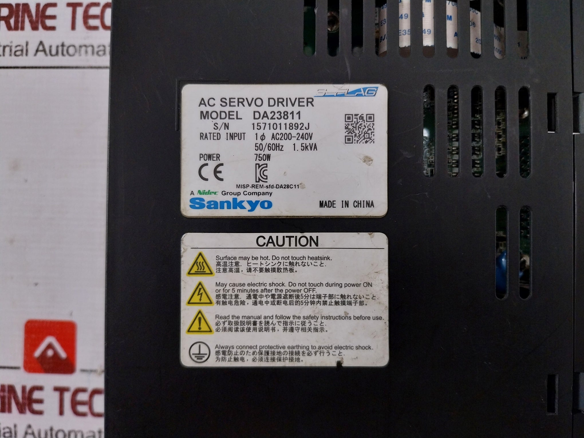 Nidec-sankyo Da23811 Ac Servo Driver Ac200-240V 50/60Hz 1.5Kva 750W