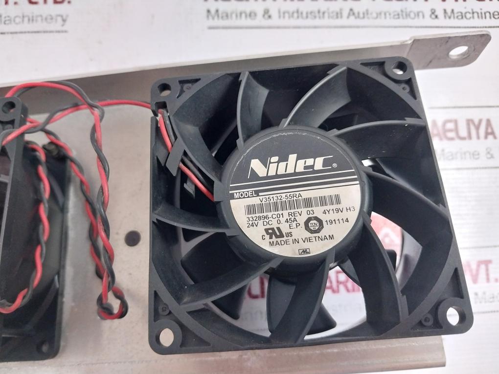 Nidec V35132-55Ra Dual 2-wire Inverter Cooling Fan, 24V Dc 0.45A