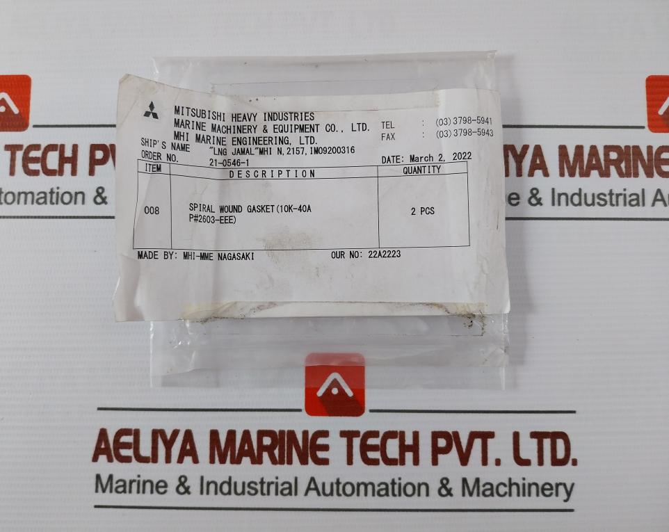 Nippon Pillar 2603-eee Spiral Wound Gasket D-10/16/20K-40A