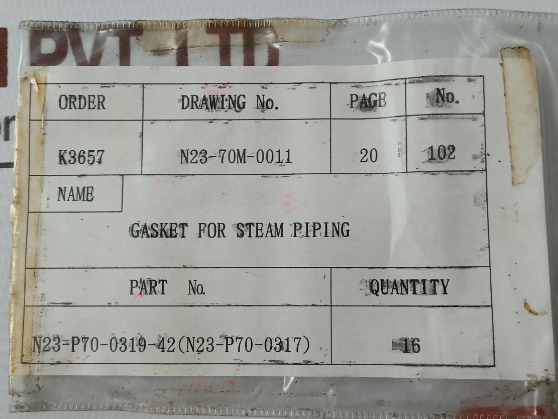 Nippon Pillar 6633 Gasket For Steam Piping (1Box = 16Pcs)