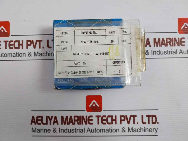 Nippon Pillar N23-p70-0319-58 Steam Piping Gasket 1 Box = 5 Pieces