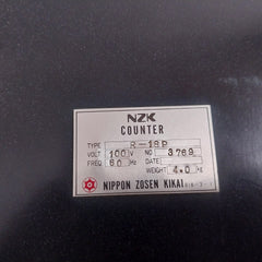 Nippon Zosen Kikai R-18P Counter 100V 3769 60Hz 818-3-1