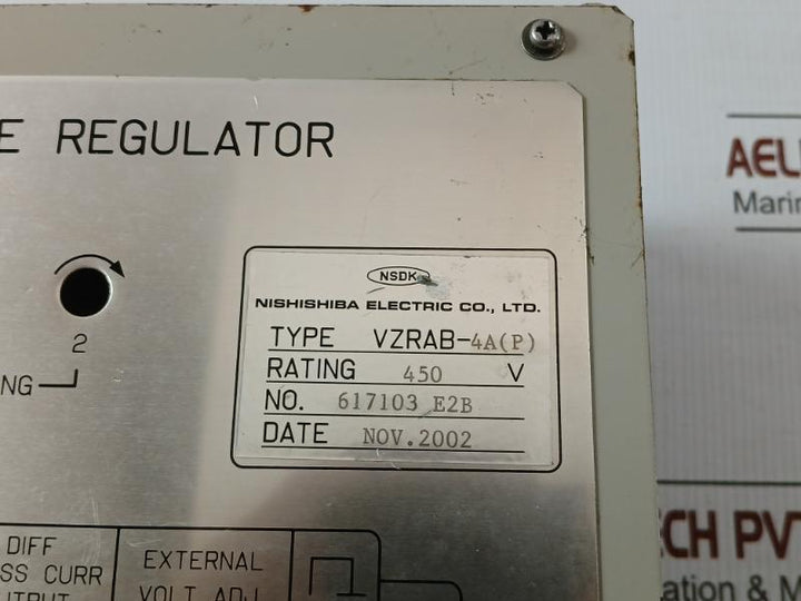 Nishishiba Automatic Voltage Regulator Vzrab-4A(P) 450V