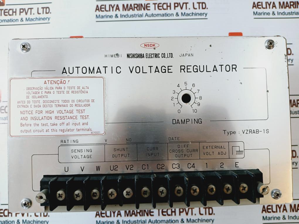 Nishishiba Electric Vzrab-1S Automatic Voltage Regulator 4Ey0021