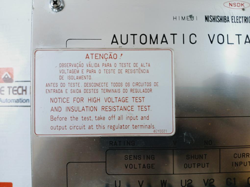 Nishishiba Electric Vzrab-1S Automatic Voltage Regulator 4Ey0021
