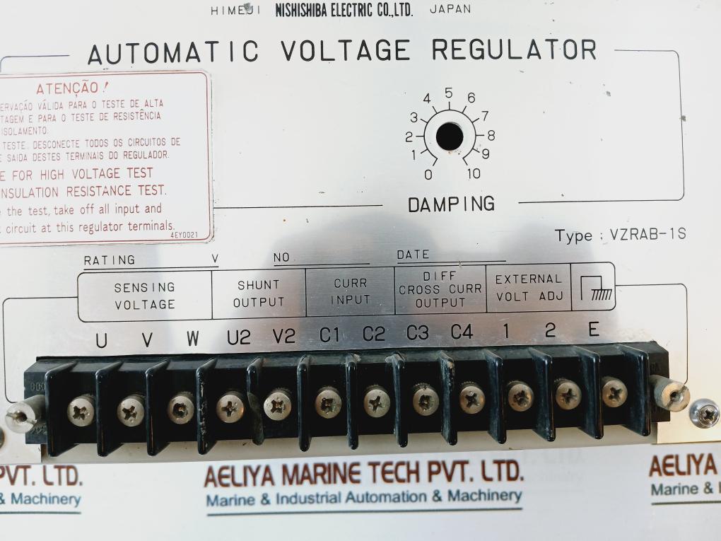 Nishishiba Electric Vzrab-1S Automatic Voltage Regulator 4Ey0021