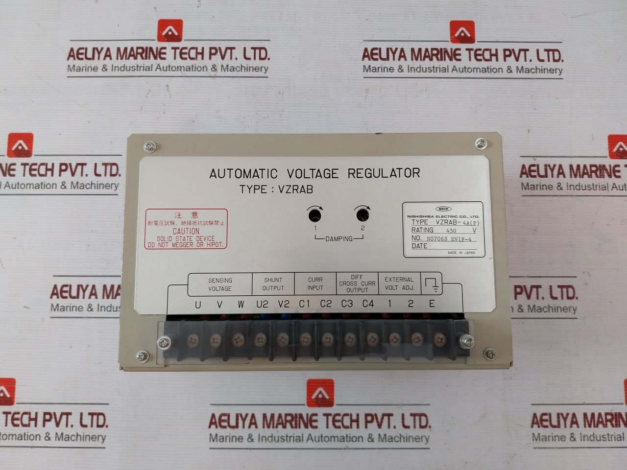 Nishishiba Electric Vzrab-4A(P) Automatic Voltage Regulator N07068 Ev1F-4 450 V