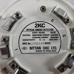 Nittan 2Kc Optical Smoke Detector 24Vdc 24Ua 65Ma En54