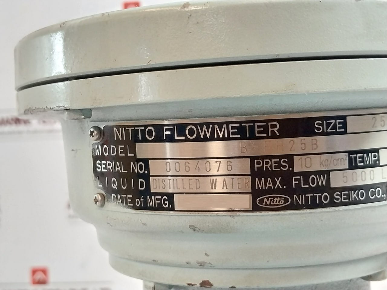 Nitto Seiko B-fh25B Flow Meter 25Mm 5000 L/H A1512-7 10 Kg/Cm2