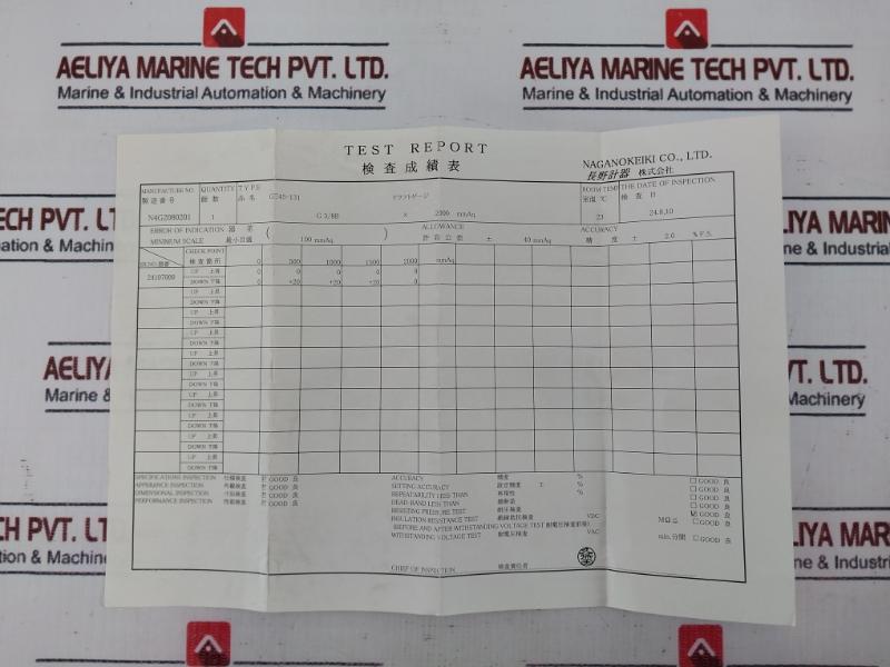 Nks 0-2000 Mmaq Low Pressure Gauge Ge45-131 Boiler Combustion Control