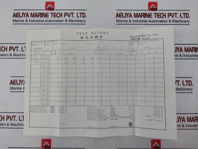 Nks 0-2000 Mmaq Low Pressure Gauge Ge45-131 Boiler Combustion Control