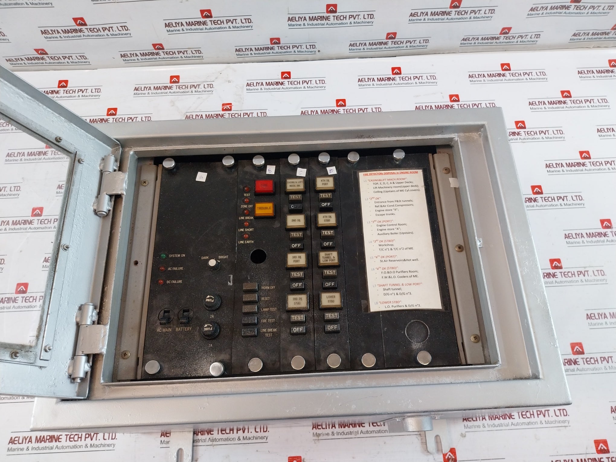 Nohmi Bosai Fac512A-8L Fire Alarm Panel Engine Room