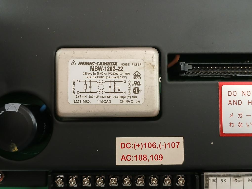 Noise Filter Pcb Assy 250V-3A 50/60Hz Mbw-1203-22 Nemic-lambda