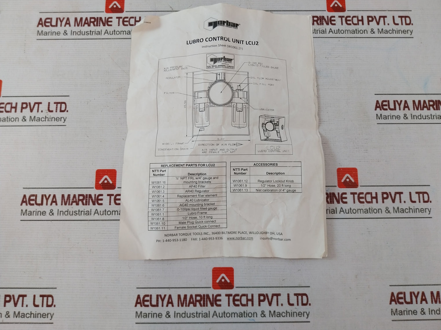 Norbar Torque Tools Lcu2 Lubro Control Unit 0-7 Bar 0-100 Psi