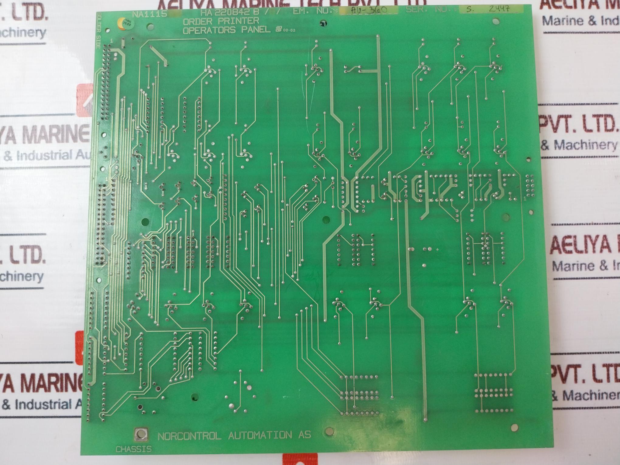 Norcontrol Automation Na1115 Order Printer Operator Panel