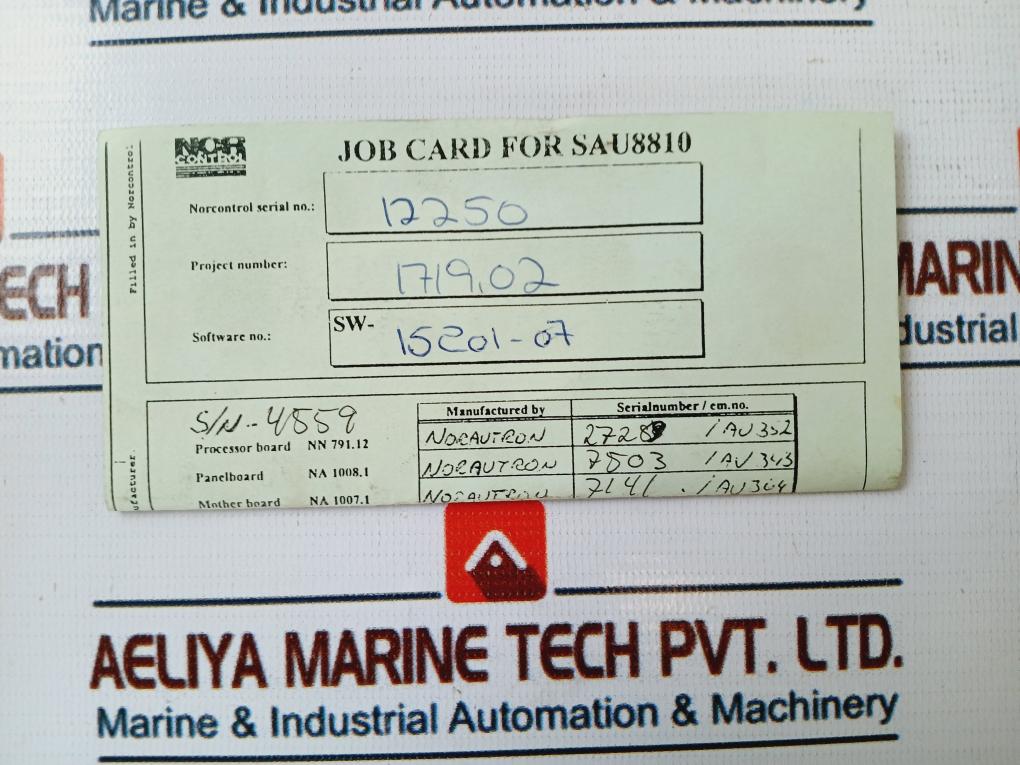 Norcontrol Sau8810 Signal Acquisition Unit Vt25-373-99/X9