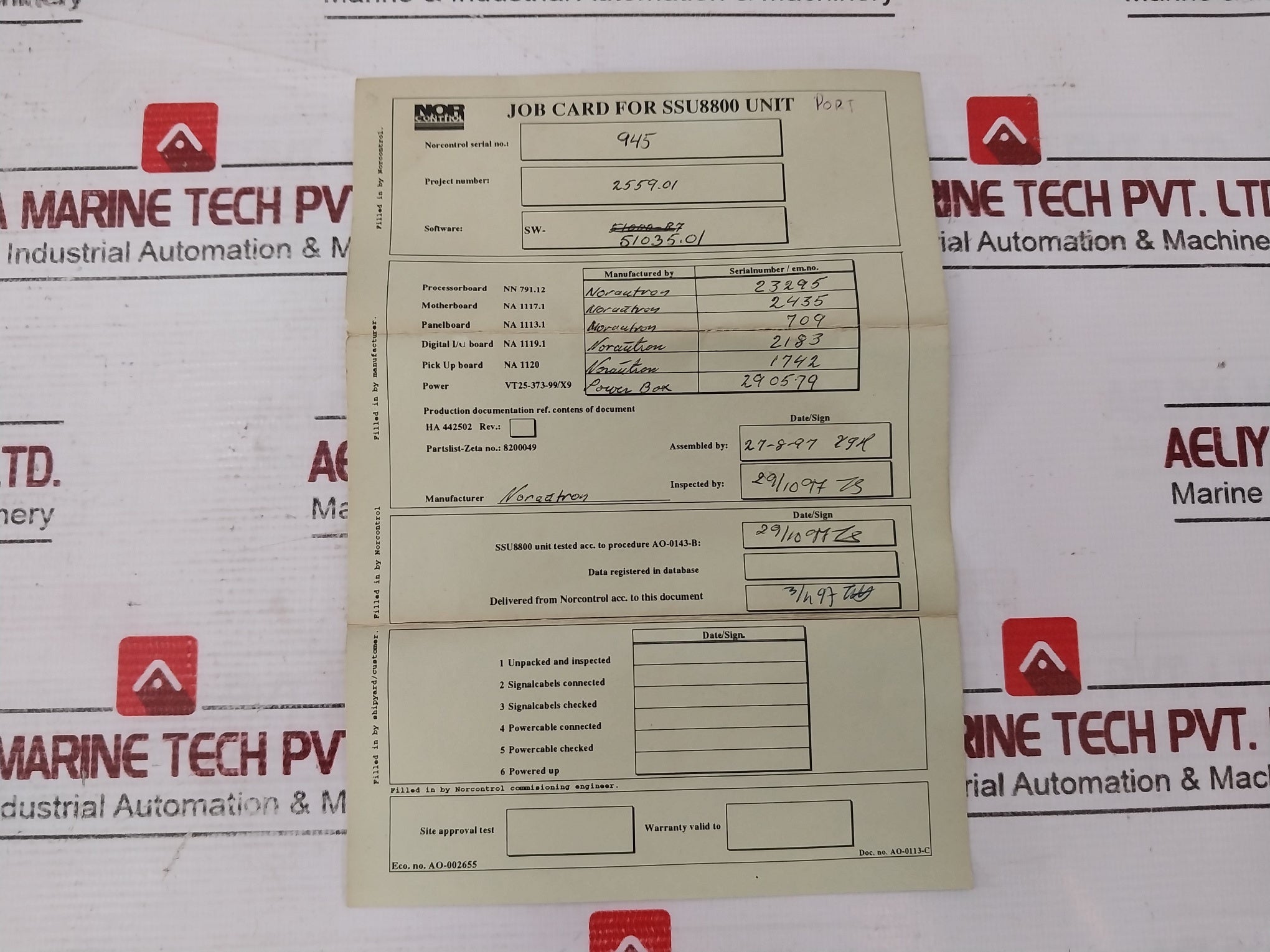 Norcontrol Ssu 8810 Safety System Unit Ha334816A 110/220Vac