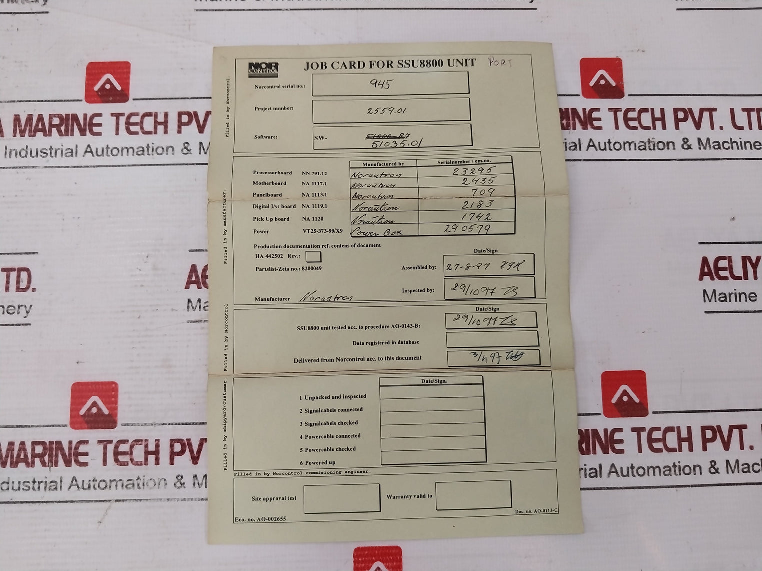 Norcontrol Ssu 8810 Safety System Unit Ha334816A 110/220Vac
