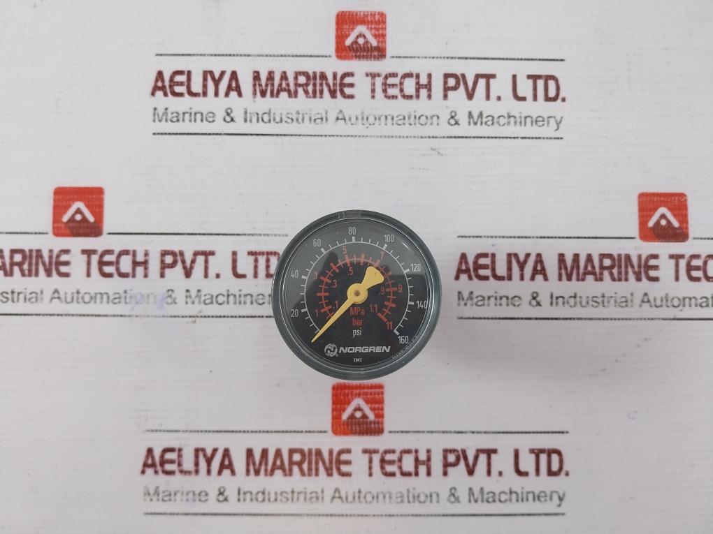Norgren Pressure Gauge 0-160 Psi 0-11 Bar 0-1.1 Mpa