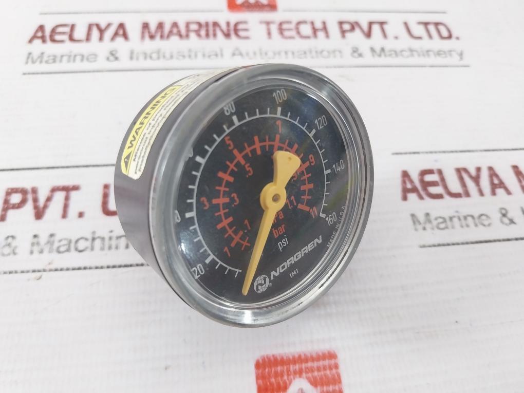 Norgren Pressure Gauge 0-160 Psi 0-11 Bar 0-1.1 Mpa