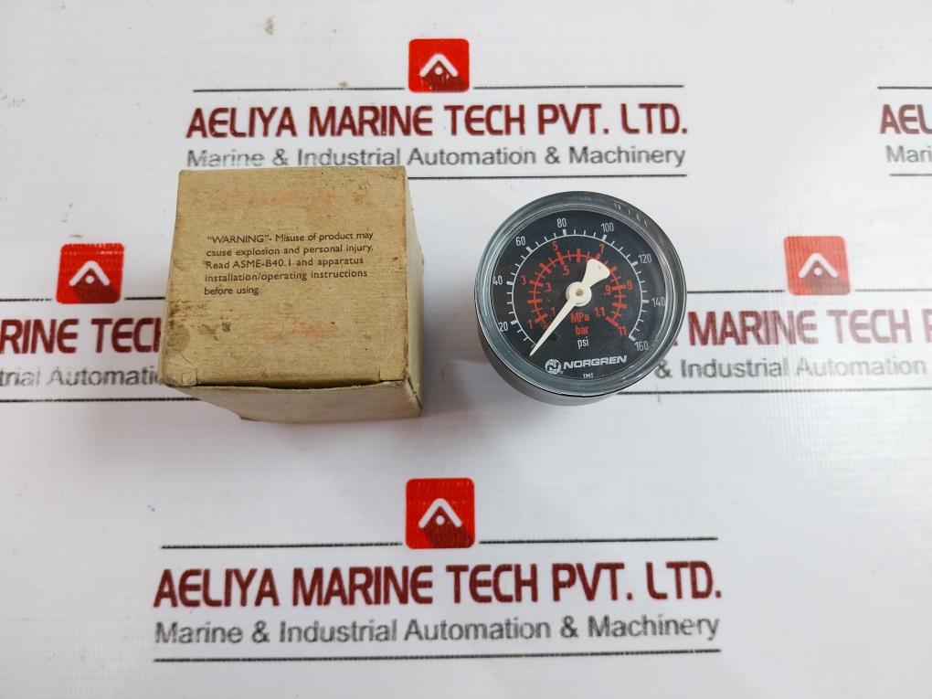 Norgren 0-160 Psi Pressure Gauge Imi, 0-1.1 Mpa, 0-11 Bar