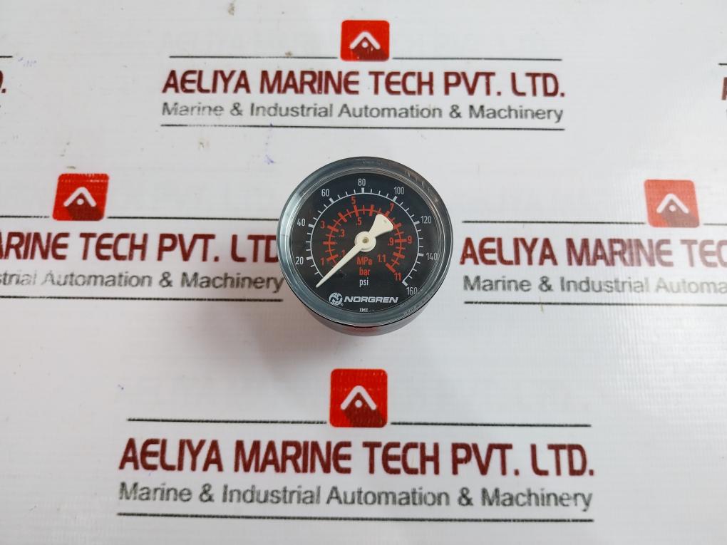 Norgren 0-160 Psi Pressure Gauge Imi, 0-1.1 Mpa, 0-11 Bar