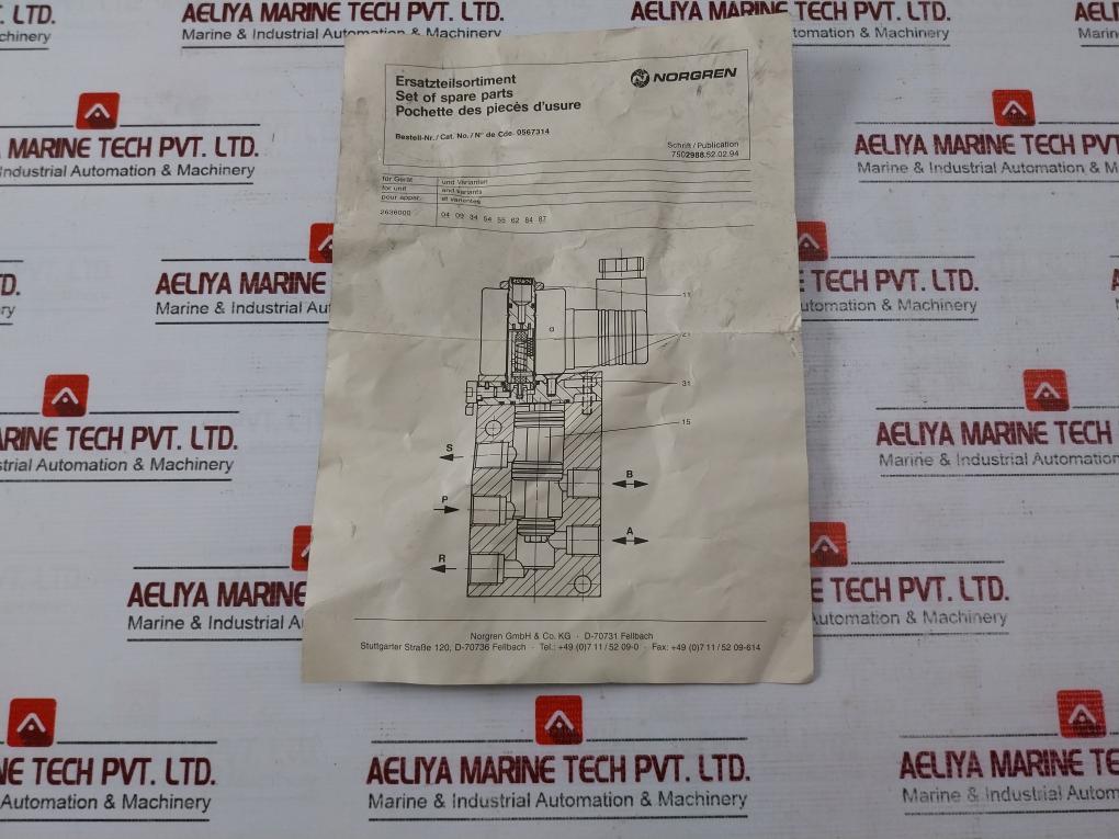 Norgren 0567314000000000 Set Of Spare Parts 0567314 A6272 9933140 0564509
