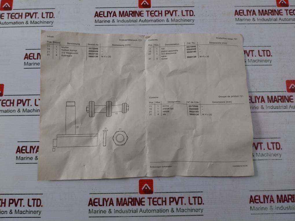 Norgren 0567314000000000 Set Of Spare Parts 0567314 A6272 9933140 0564509