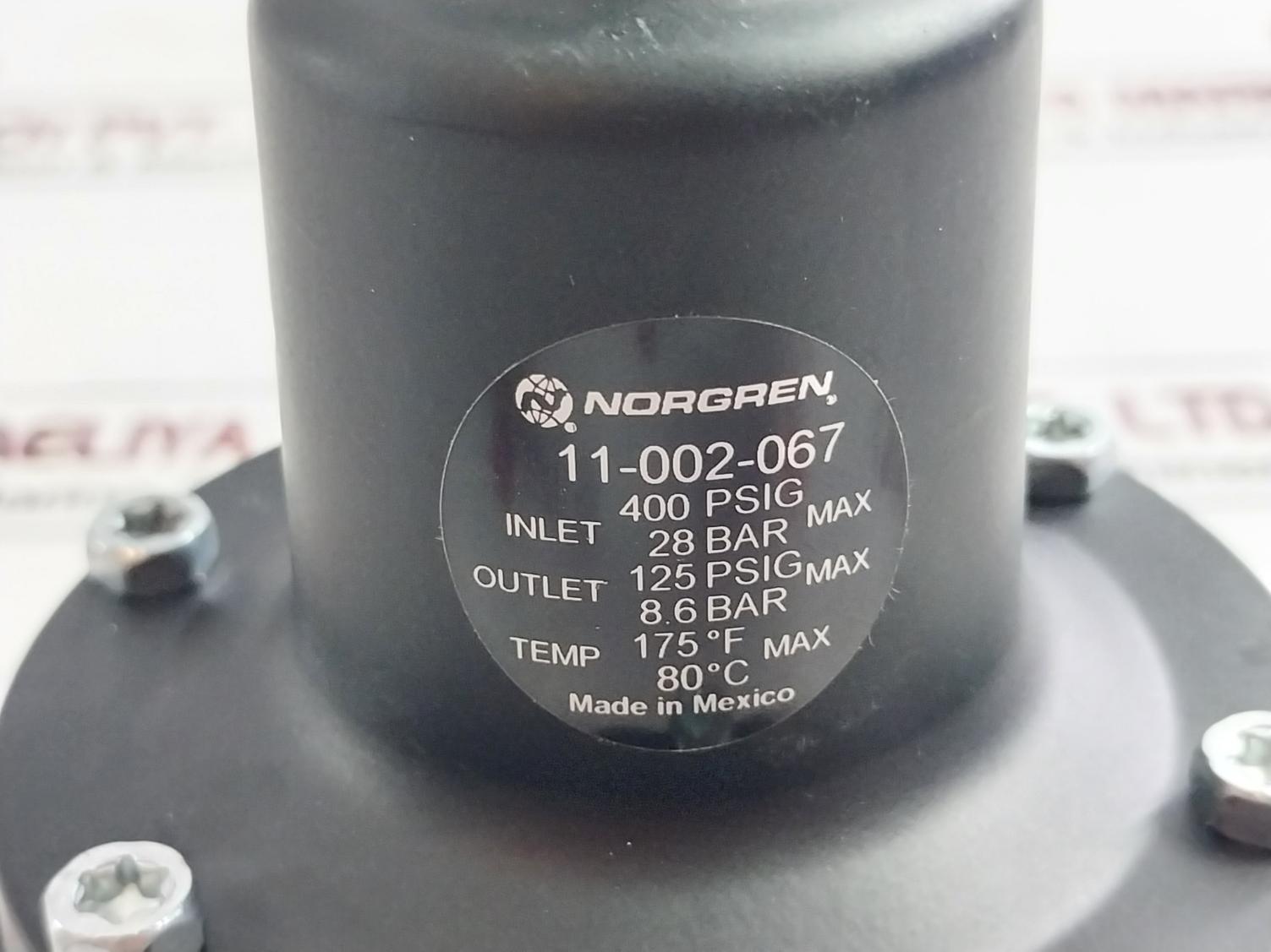 Norgren 11-002-067 Air Pressure Regulator Set 400Psig 80°C 0 To 160Psi Z0903
