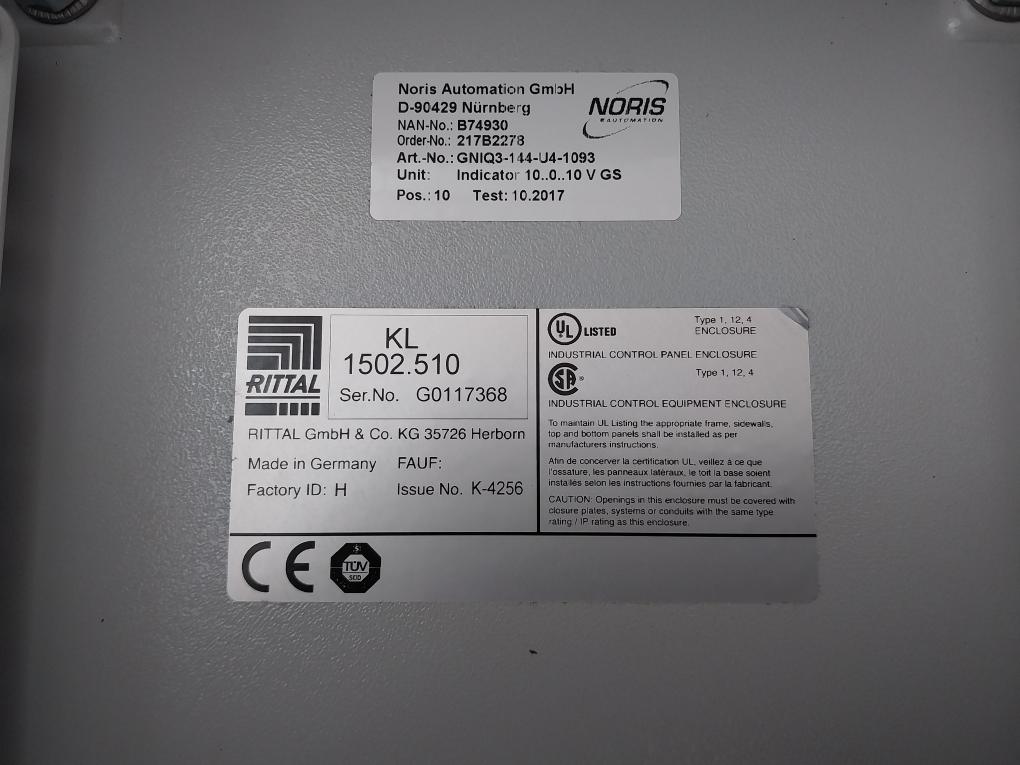 Noris Automation -25 To 70˚C Analog Indicator Gniq3-144-u4-1093