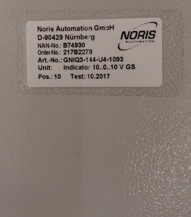 Noris Automation -25 To 70˚C Analog Indicator Gniq3-144-u4-1093