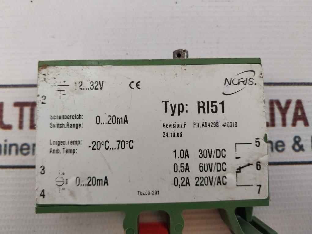 Noris Ri51 Limit Value Switch For Frequency A54298 #0018