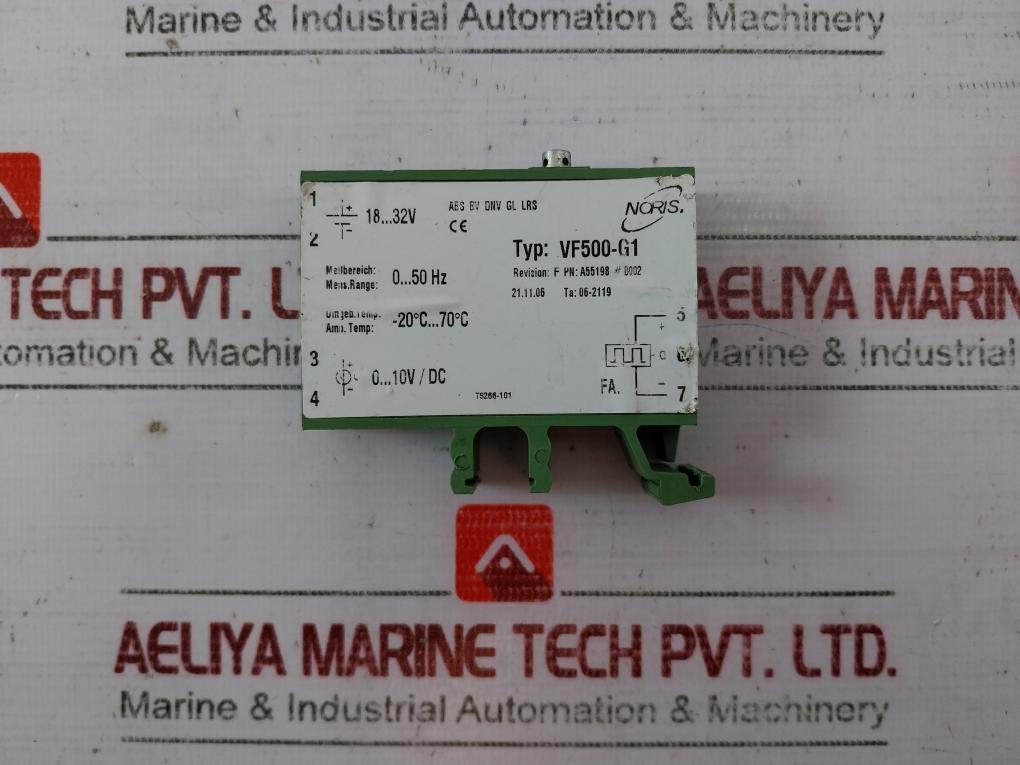 Noris Vf500-g1 Transducer Revision F 0-50hz 0-10v/dc 18-32v