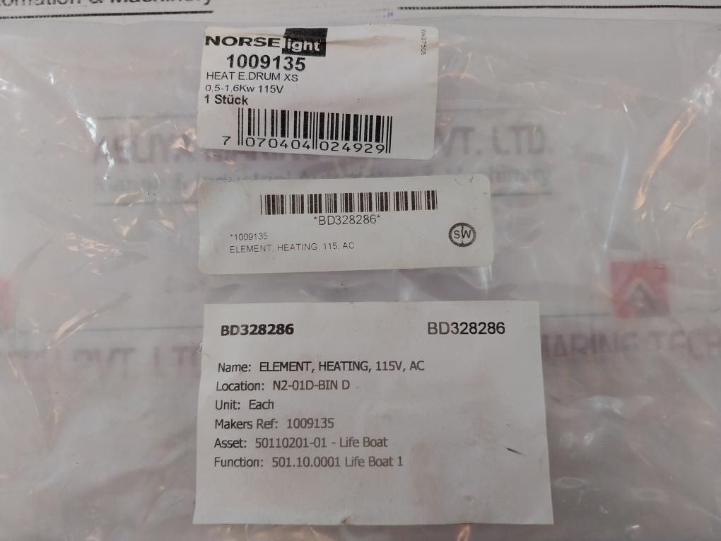 Norselight 1009135 Heating Element, 115V AC, for Heat Drum XS, 40A