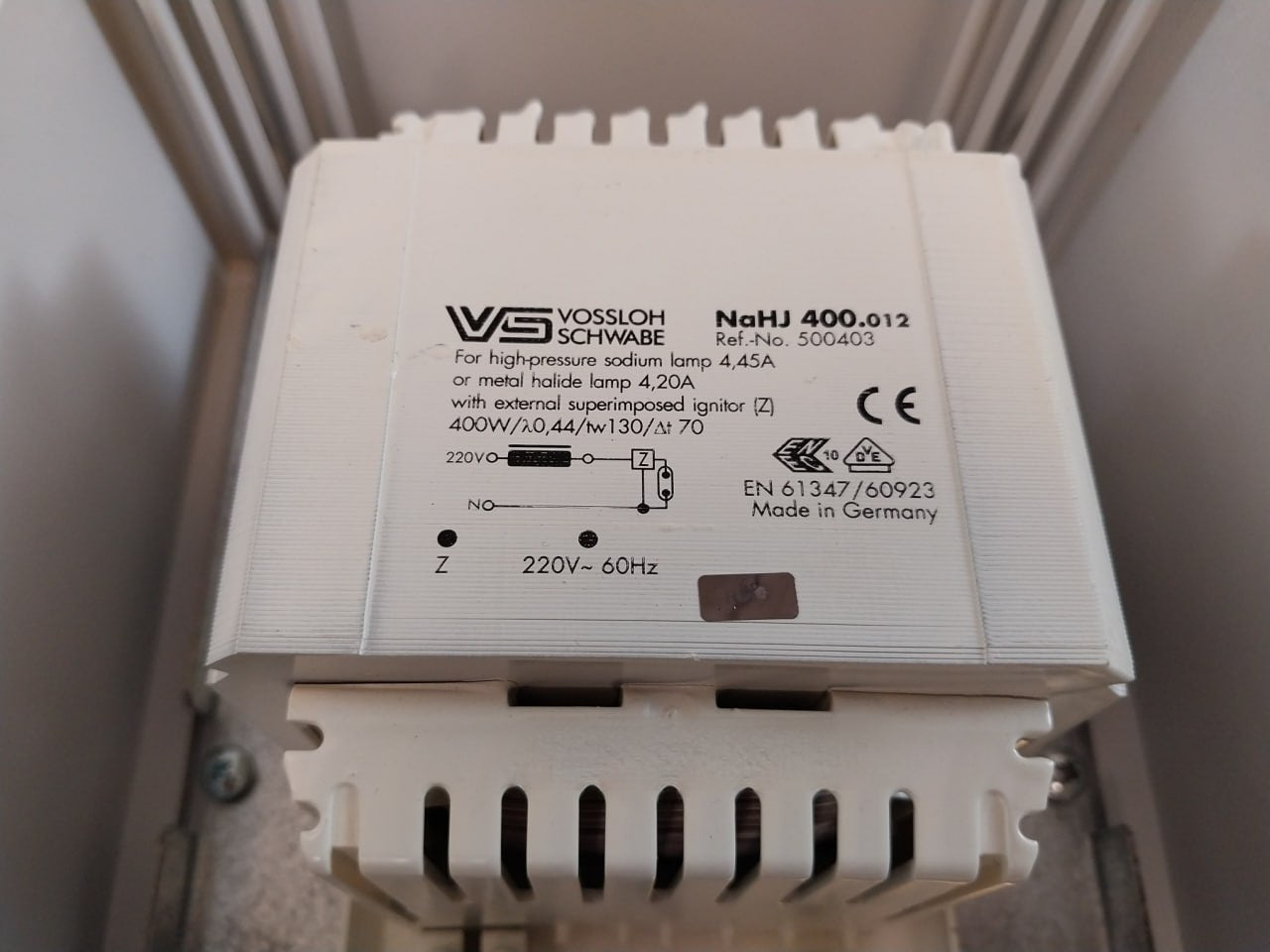 Norselight 1109005 Choke Housing For Hs/Hi Lamps 250V 50/60Hz 41053