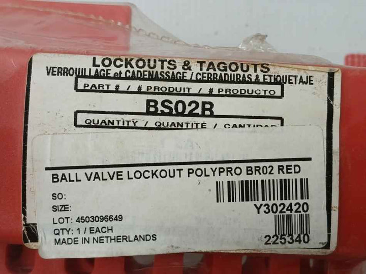 North Bs02R Ball Valve Lockout Polypropylene New