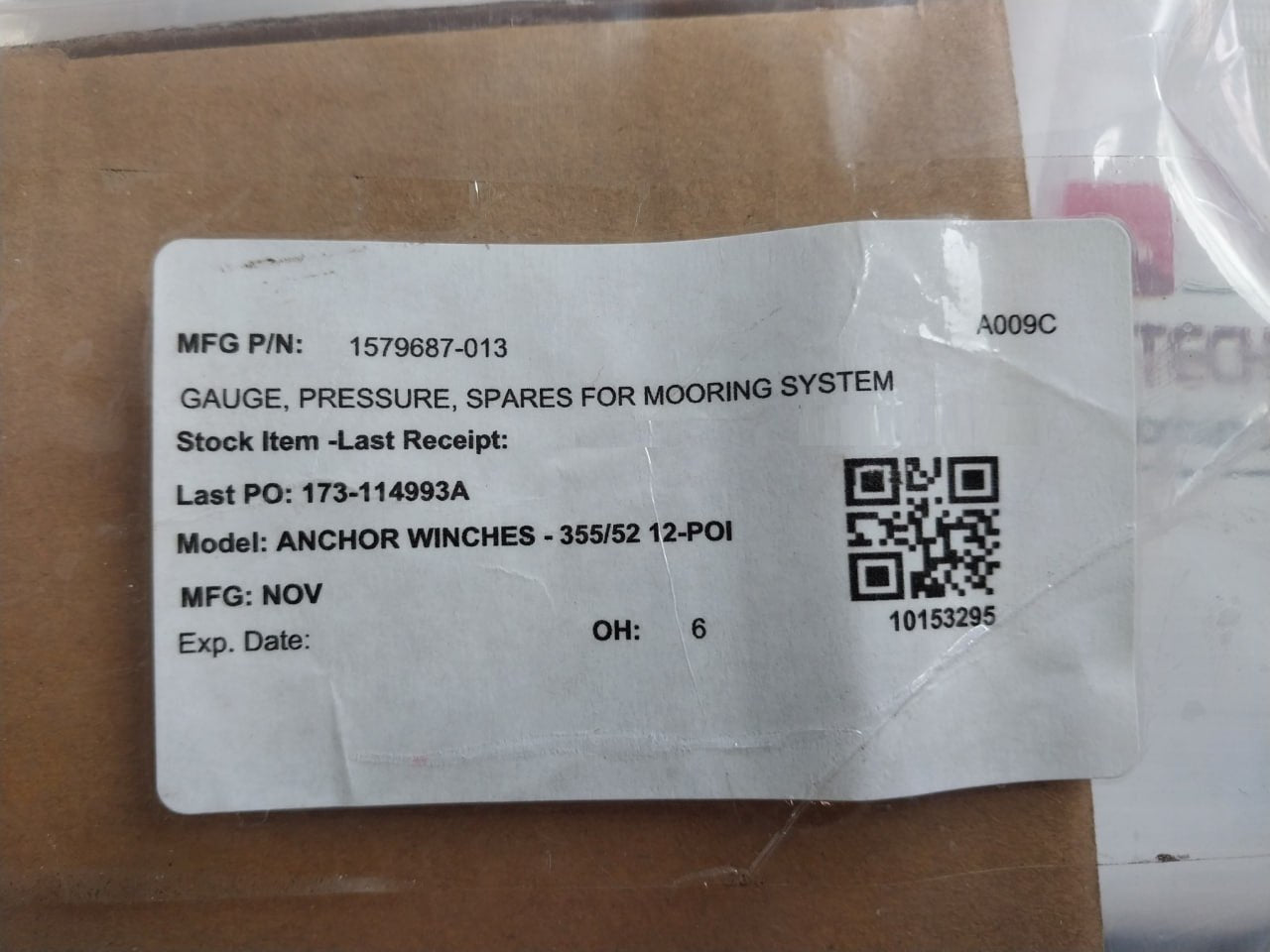 Noshok 0-200 Psi Pressure Gauge Spares For Mooring System