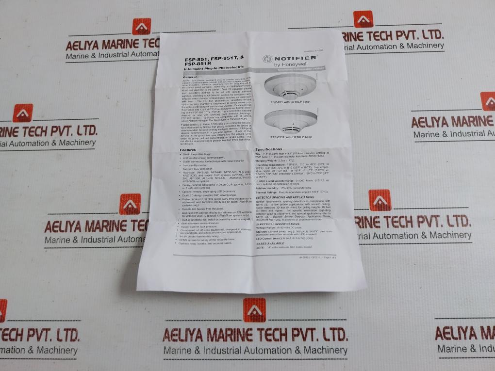 Notifier-B501-Smoke-detector-Head-Fsp-851-209483-12